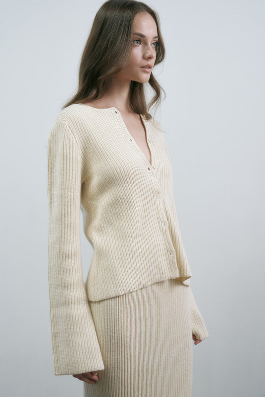 Coco Cardigan in Regenerative Ribbed Knit
