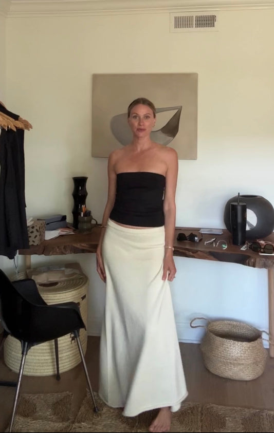 Emma Skirt In Regenerative Cotton + Merino Blend