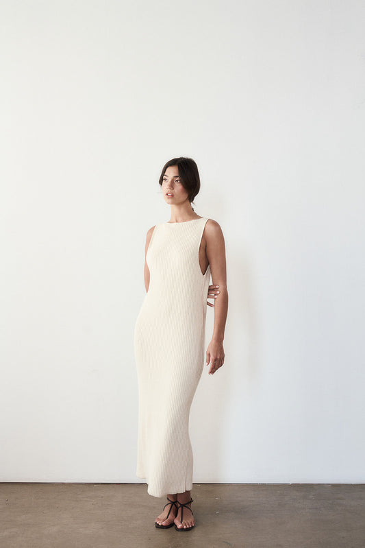 Lou Reversible Dress In Regenerative Domestic Ribbed Knit