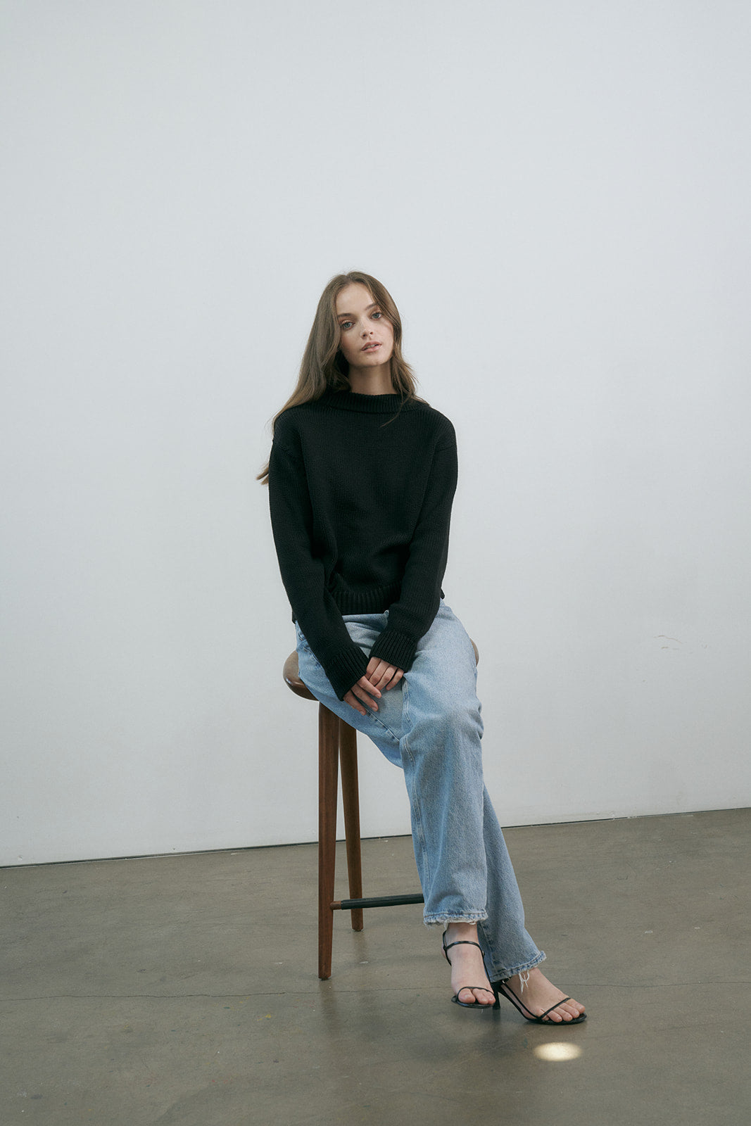 Carolyn Regenerative Reversible Sweater- Black Shaniko Wool