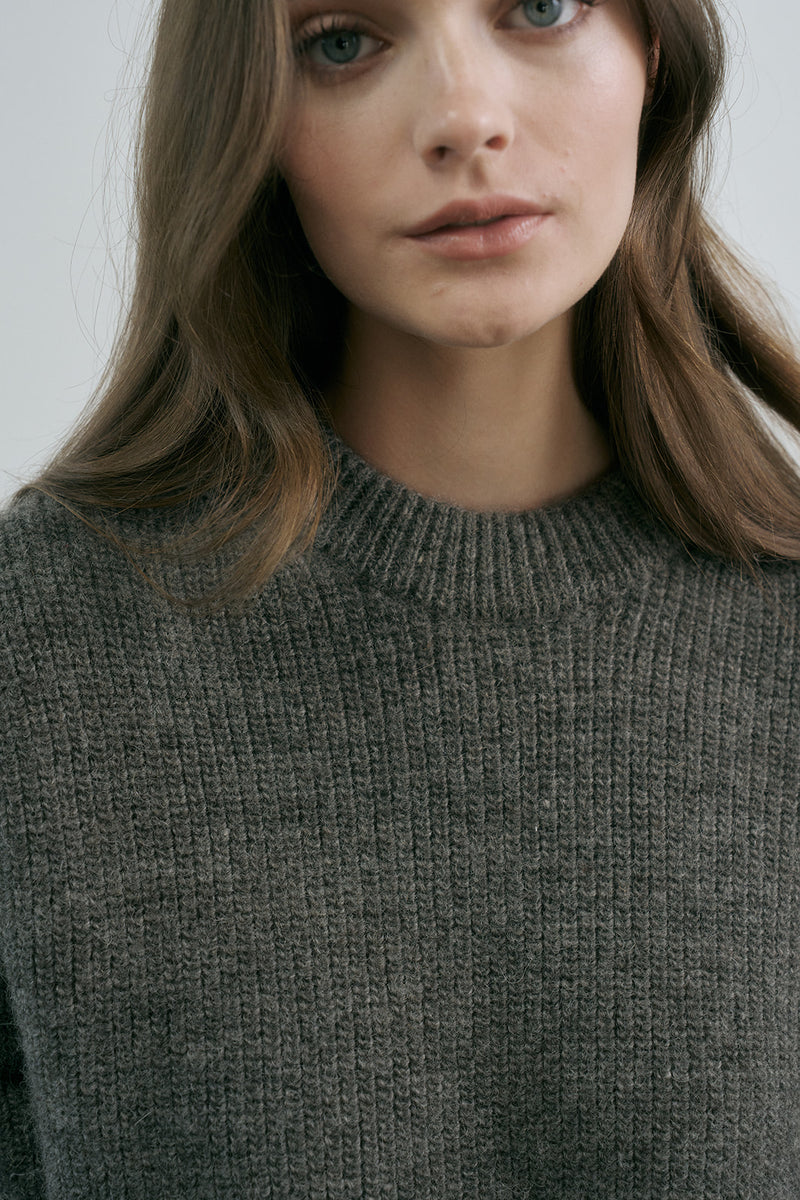 Sam Crewneck Sweater in Regenerative Wool + Alpaca – VINCENT