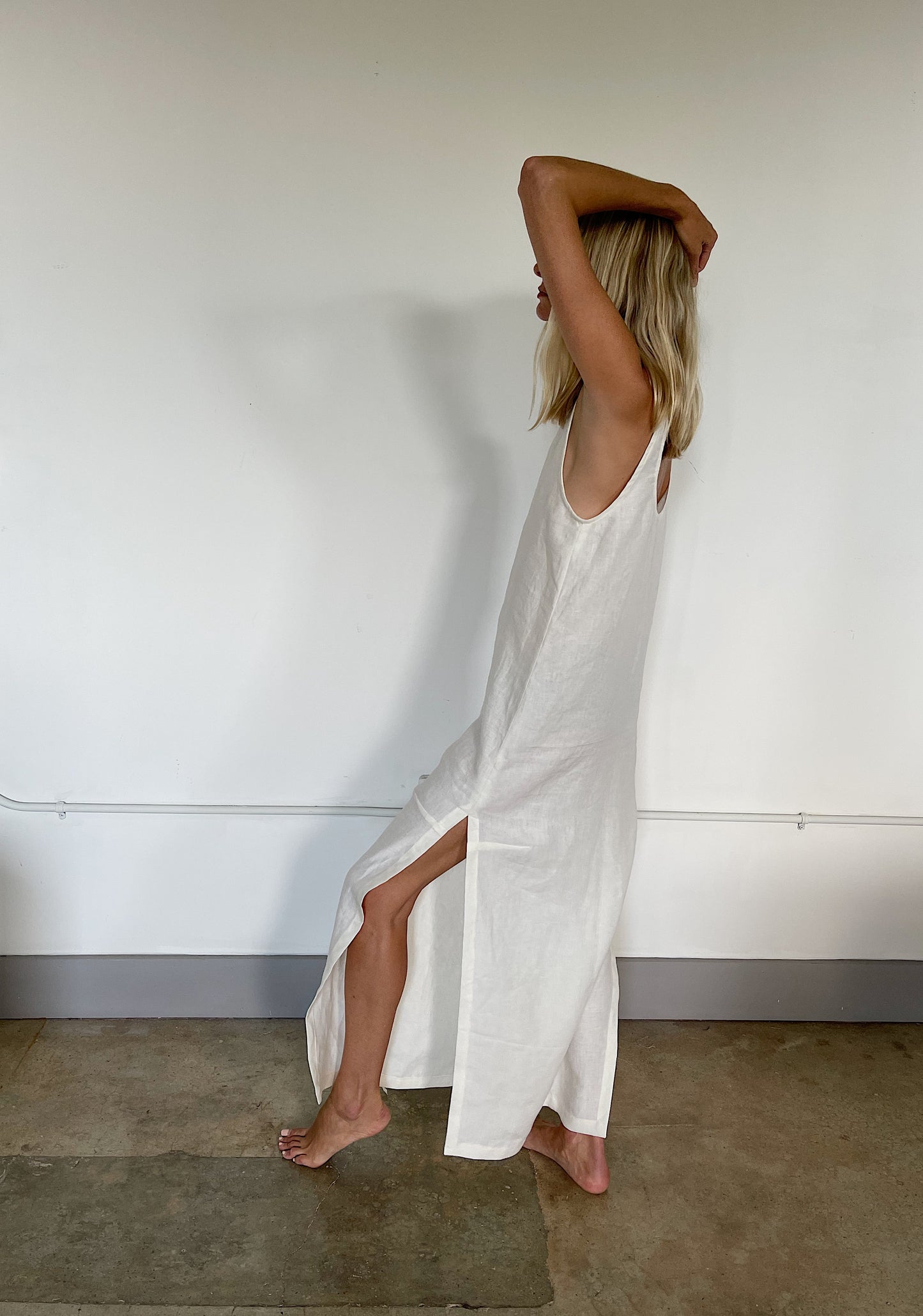 Reversible linen dress