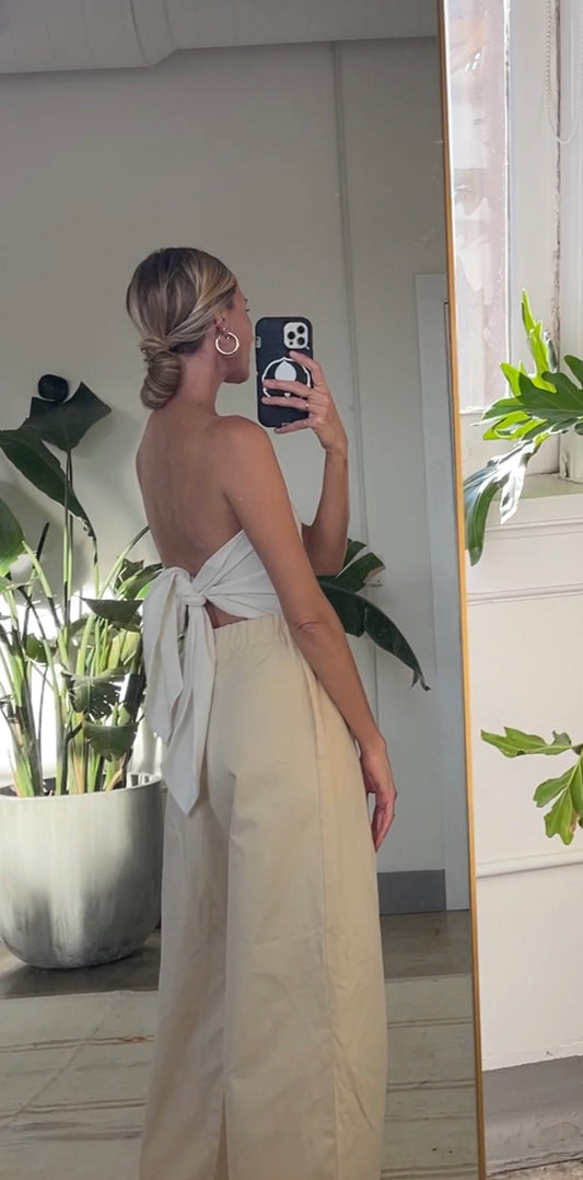 Strapless tie top