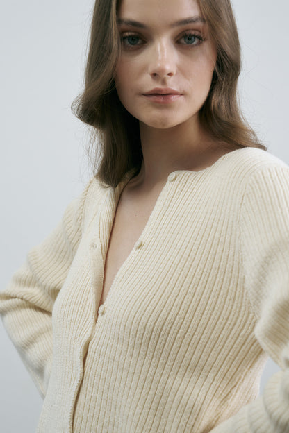 Coco Cardigan in Regenerative Ribbed Knit