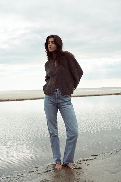 Rose Cardigan in Regenerative Domestic Wool + Alpaca