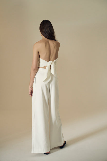 Strapless tie top