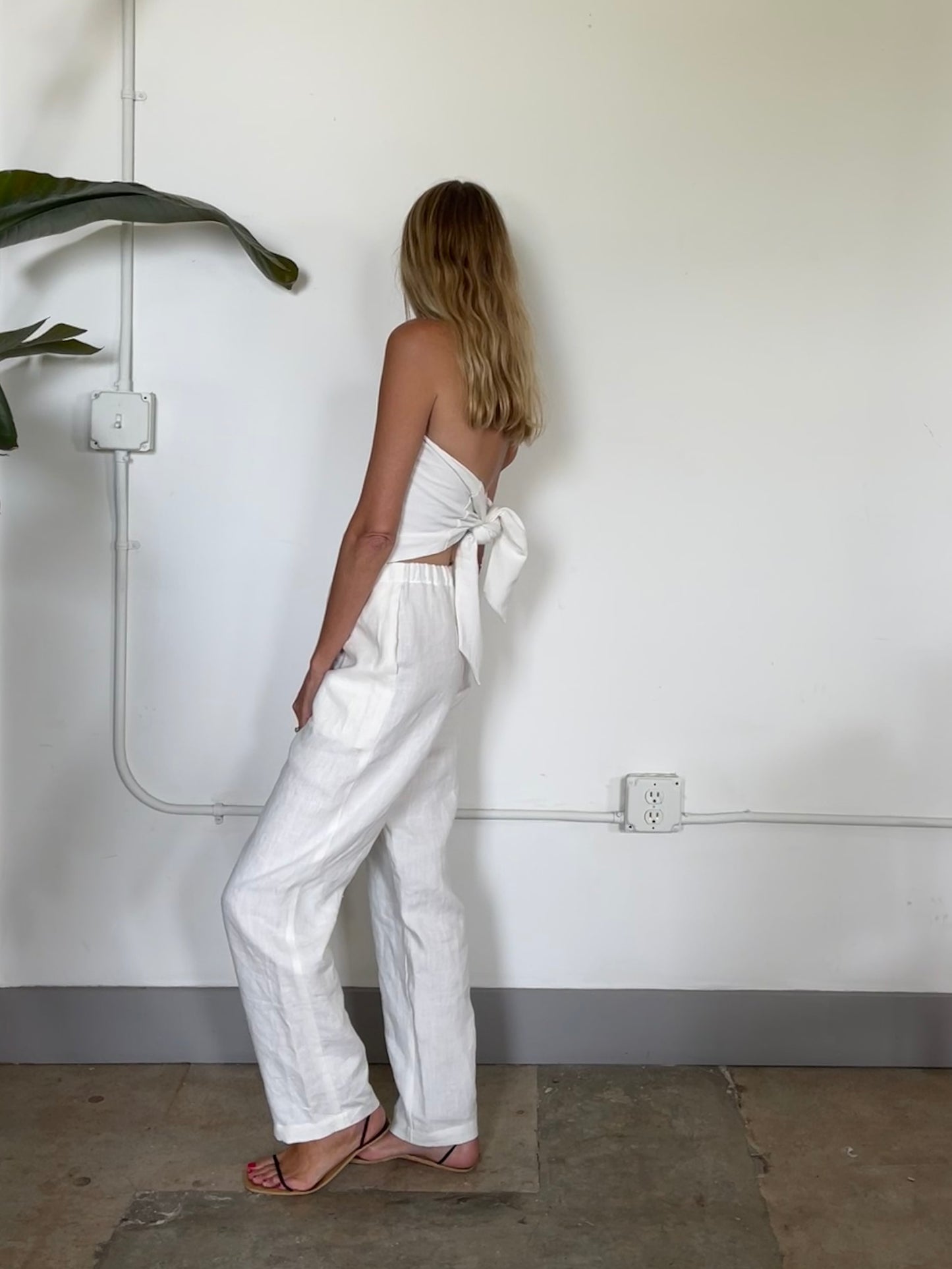 Strapless tie top