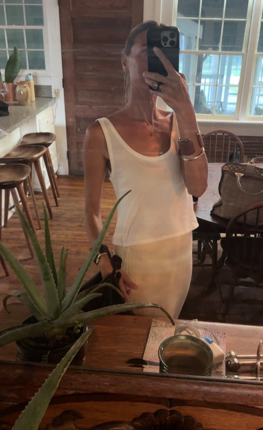 Cropped Cecilia Scoop Neck Tank In Domestic Organic Cotton