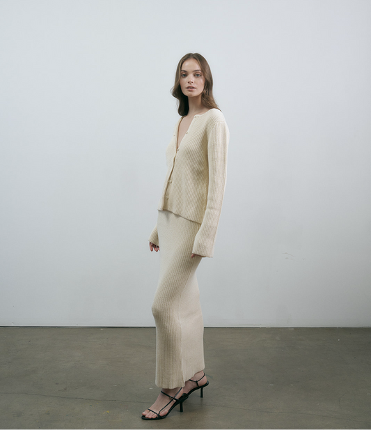 Calvin Skirt in Regenerative Ribbed Knit