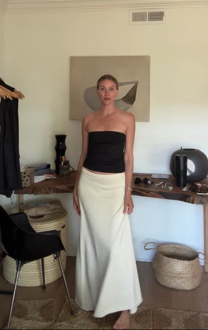 Emma Skirt In Regenerative Cotton + Merino Blend