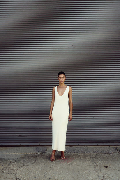 Lou Reversible Dress In Regenerative Domestic Ribbed Knit