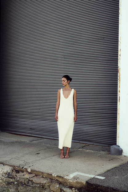 Lou Reversible Dress In Regenerative Domestic Ribbed Knit