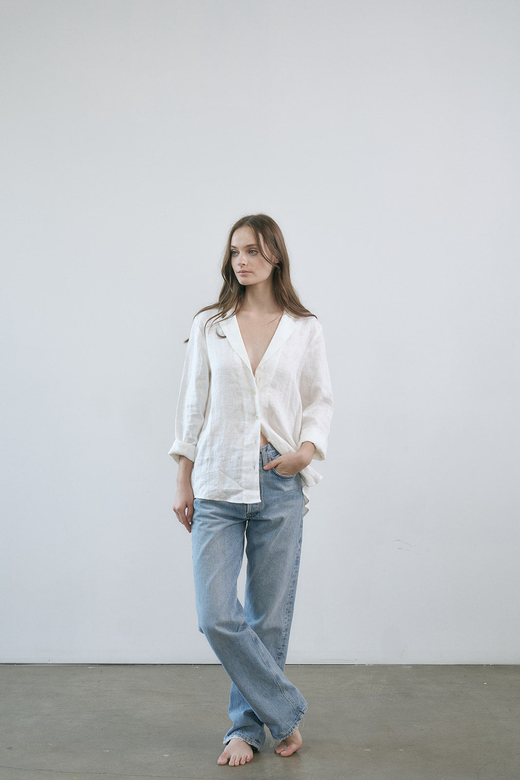 Button Front Linen Shirt