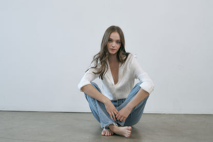 Hutton Button Front Linen Shirt