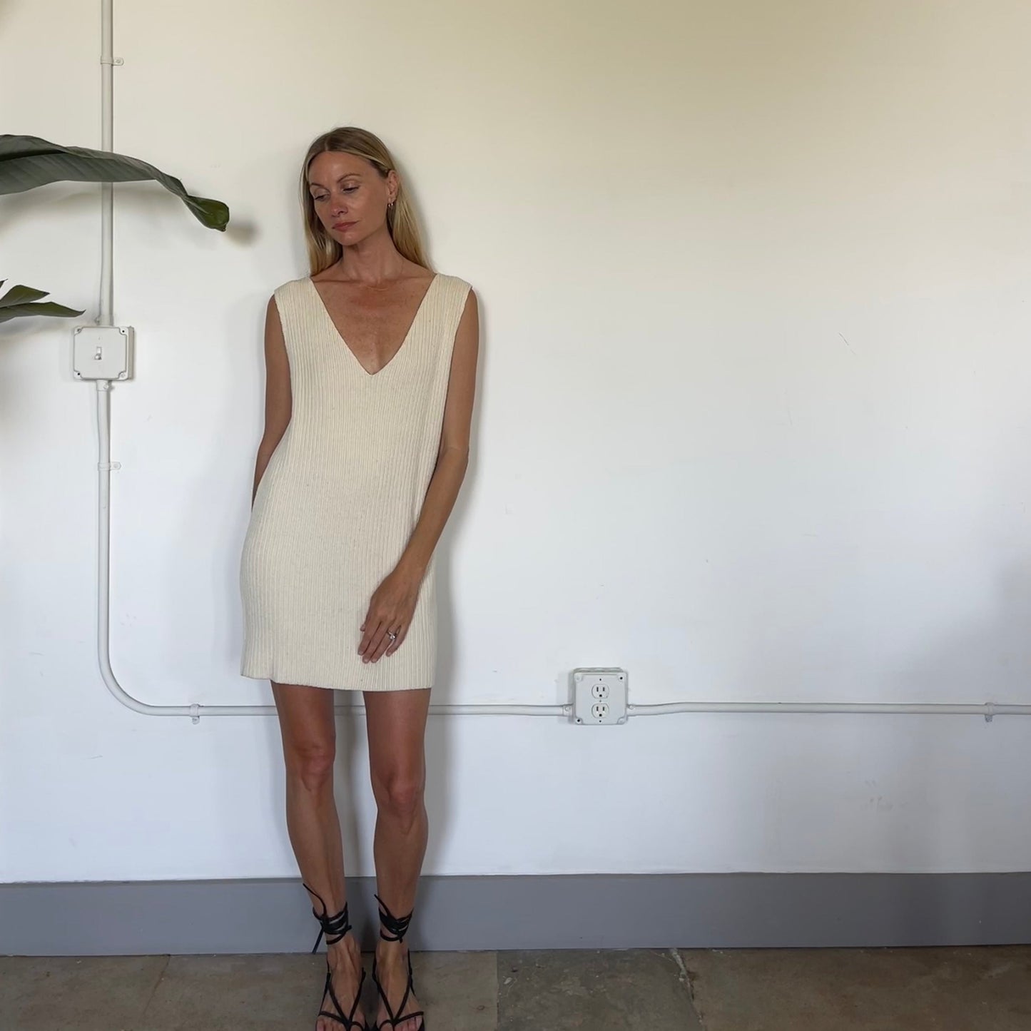 Laine Reversible Regenerative Ribbed Knit Dress