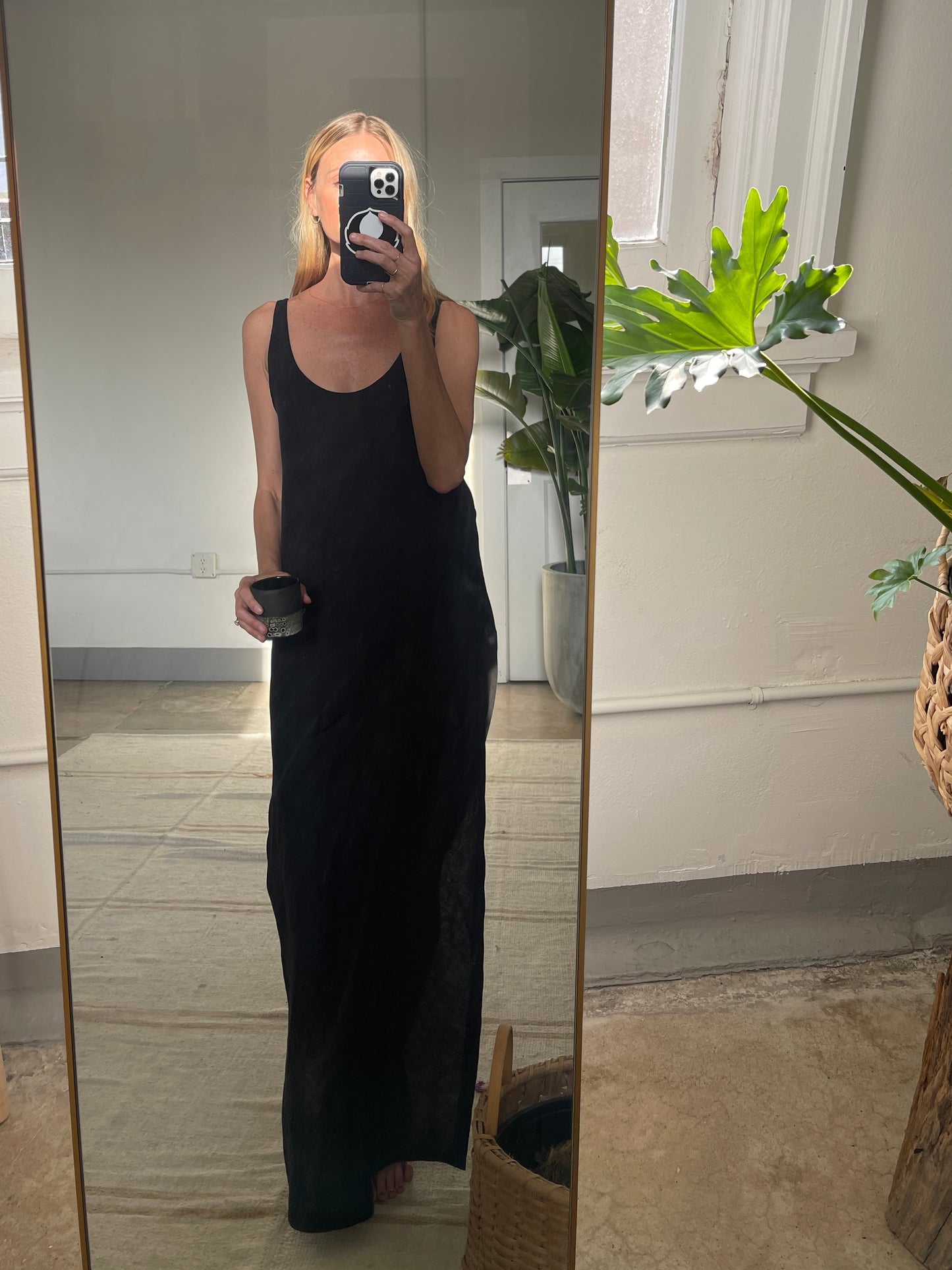 Reversible linen dress