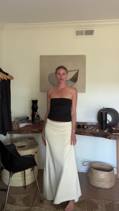 Emma Skirt In Regenerative Cotton + Merino Blend