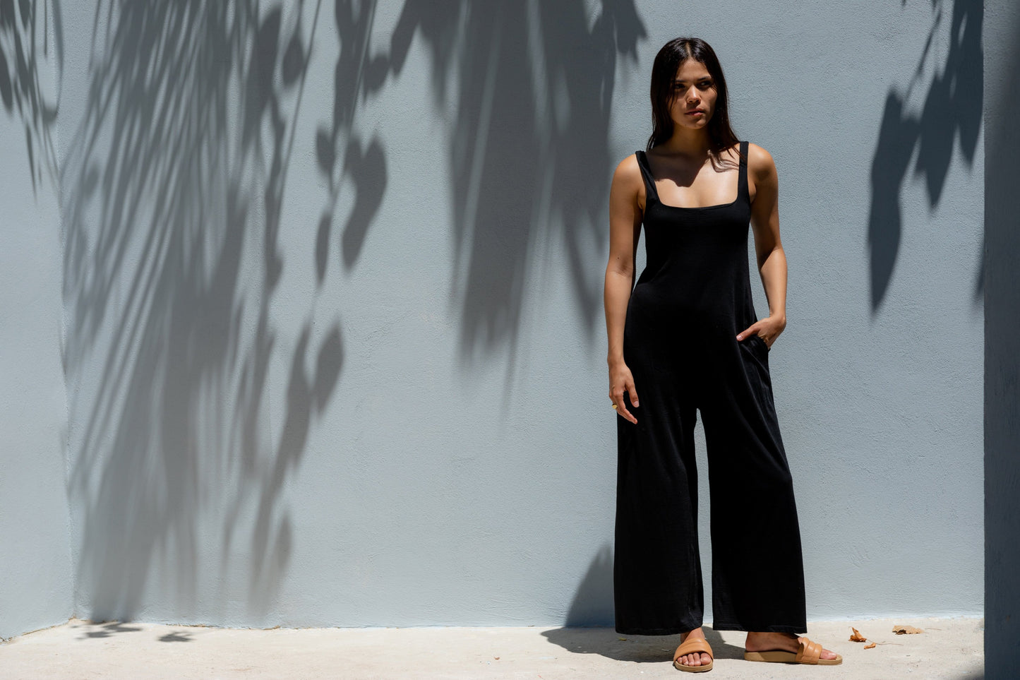 square neck jumpsuit