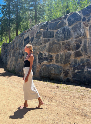 Regenerative Organic Ribbed Knit Skirt