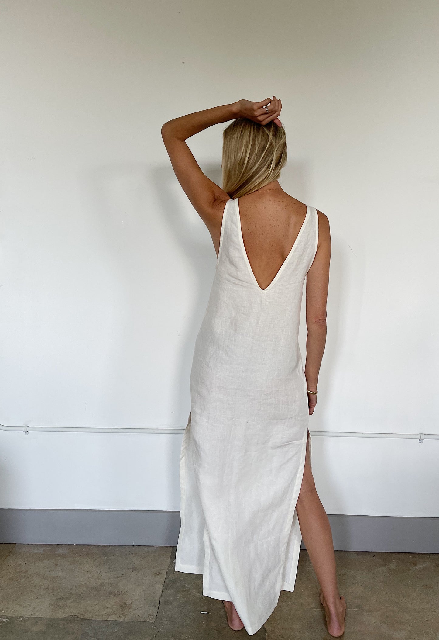 Reversible linen dress