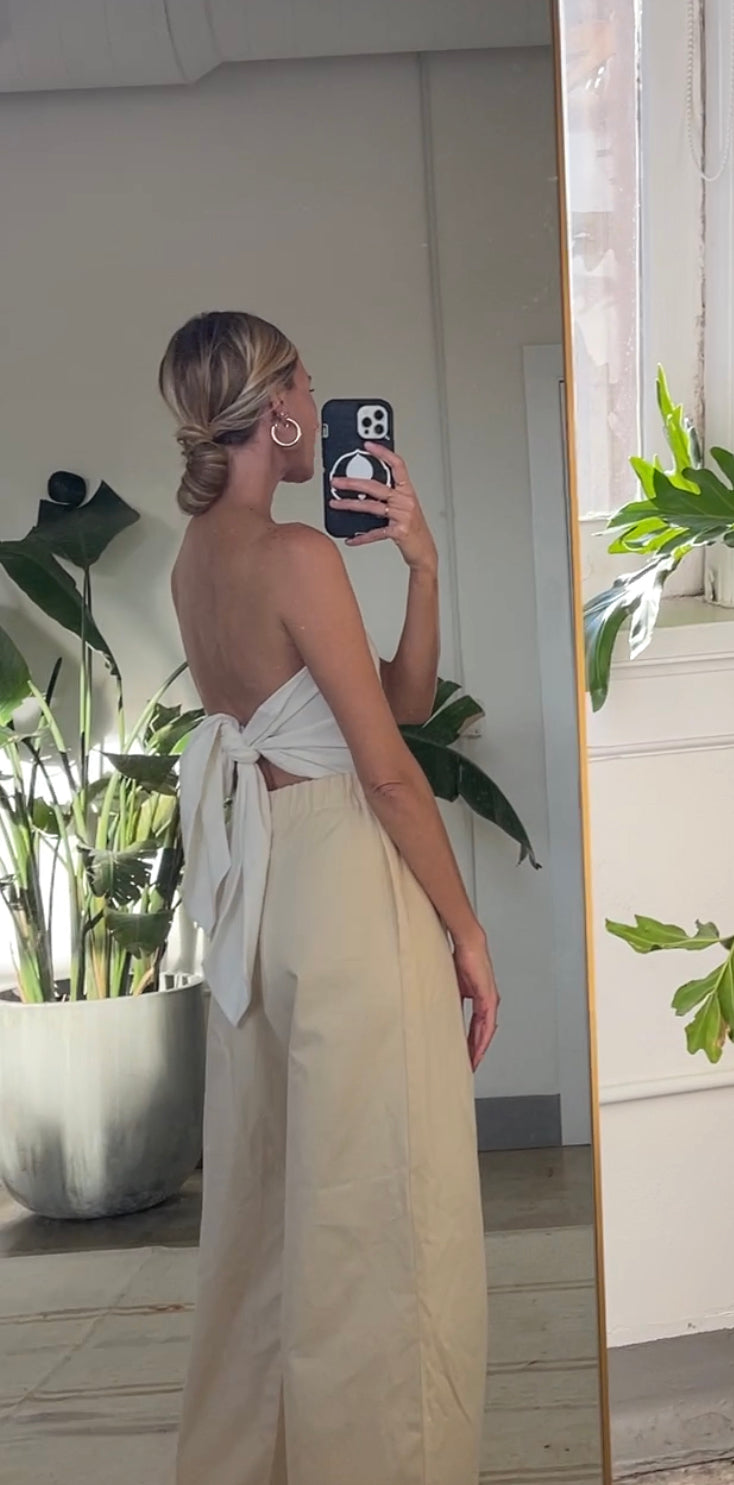 Strapless tie top