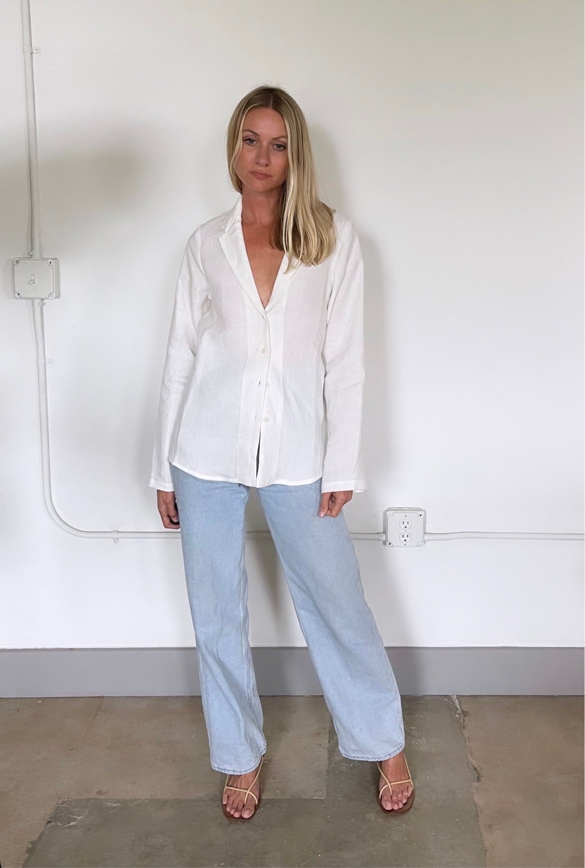 Button Front Linen Shirt